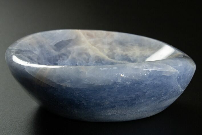 Polished Blue Calcite Bowl - Madagascar #343213